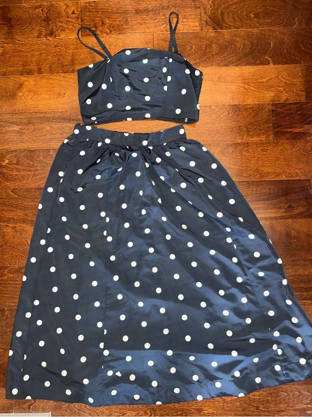 Old Navy and White Polka Dot Occasion Cropped Top and Skirt Set